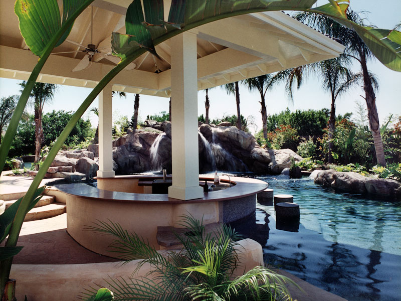 Home Pool with Swim Up Bar