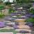 These gentle hillside Arizona flagstone steps allow us to traverse our way to the view above  while soaking up all of the perennial colors.
 